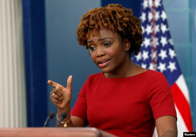 Bà Karine Jean-Pierre người phát ngôn Nhà Trắng (Ảnh: Reuters).