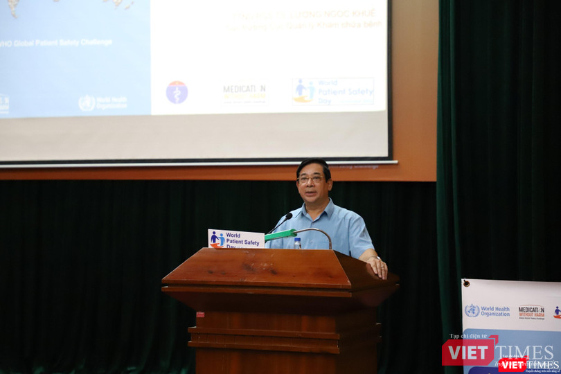 PGS.TS Lương Ngọc Khuê - Cục trưởng Cục Quản lý khám, chữa bệnh (Bộ Y tế) - phát biểu tại lễ mít tinh