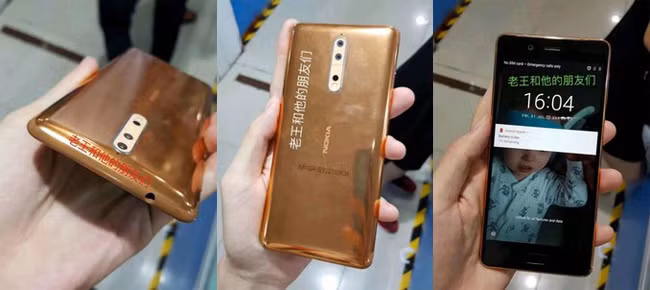 Nokia 8 màu đồng gold copper