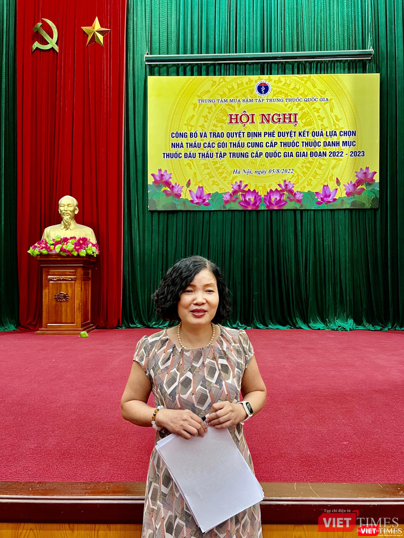 Bà Nguyễn Thị Ngọc Bảo – Phó Giám đốc Trung tâm Mua sắm tập trung thuốc Quốc gia (Bộ Y tế)