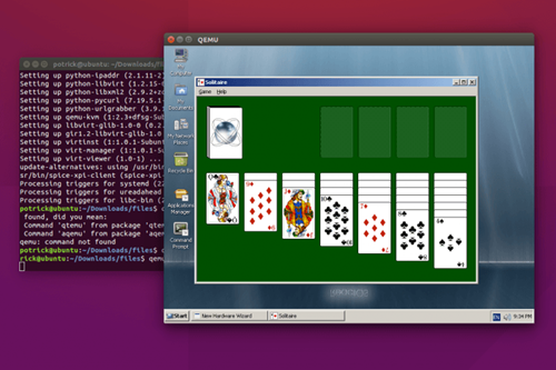 Giao diện ứng dụng ảo hóa QEMU trên Linux.