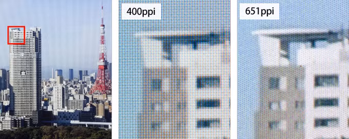 Mật độ điểm ảnh cao giúp mang lại hình ảnh chi tiết hơn.