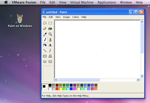 Chạy Windows XP trên Mac OS X với chế độ Unity mode.