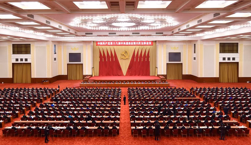 Hội nghị Trung ương lần thứ 6 khóa XIX họp từ ngày 8 đến 11/11 sẽ xem xét thông qua "nghị quyết lịch sử thứ ba" của Đảng Cộng sản Trung Quốc (Ảnh: Dwnews).
