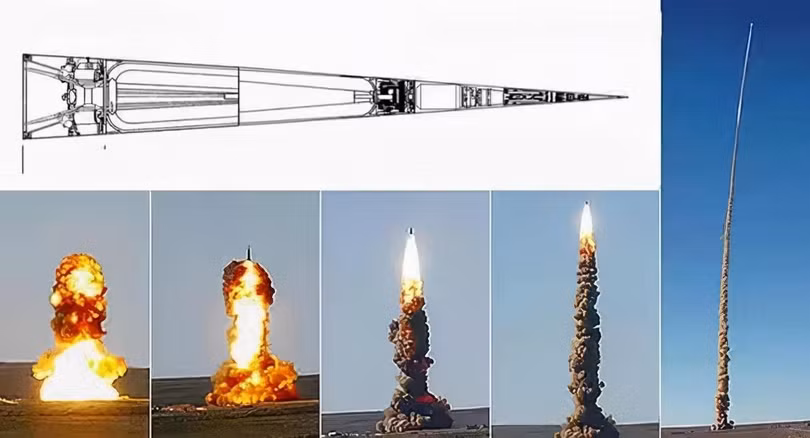 Hệ thống chống tên lửa A-235 phóng tên lửa từ giếng phóng (Ảnh: Sohu). Hệ thống chống tên lửa A-235 phóng tên lửa từ giếng phóng (Ảnh: Sohu).