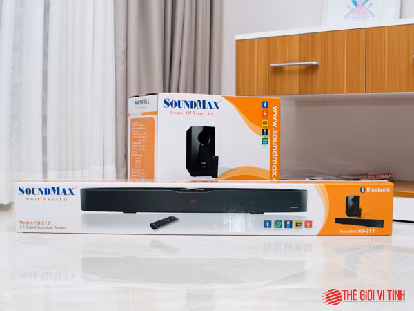 Bao bì Soundmax Soundbar SB-217 cũng mang phong cách đặc trưng của Soundmax. Bao bì Soundmax Soundbar SB-217 cũng mang phong cách đặc trưng của Soundmax.