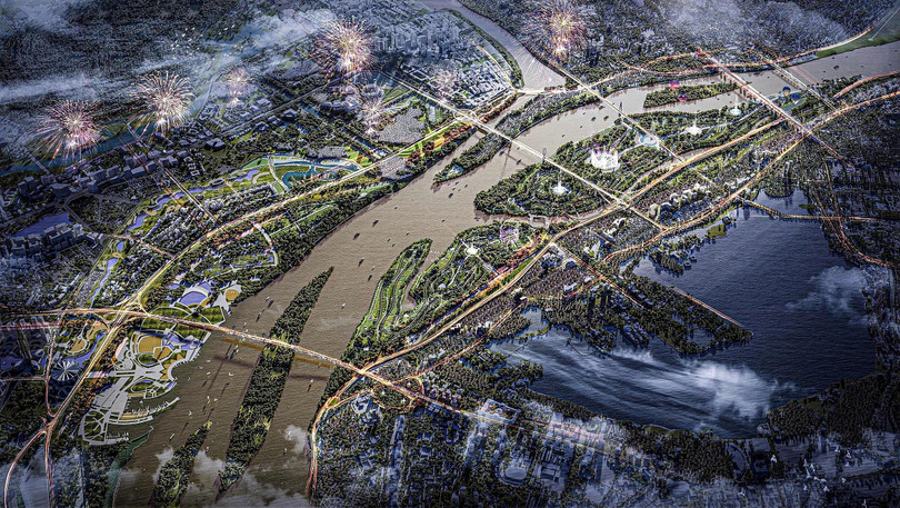 Phối cảnh Trục đại lộ sông Hồng