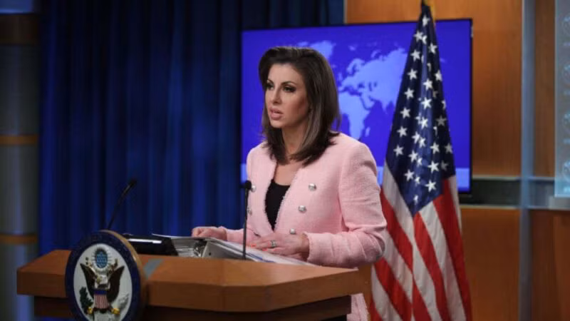 Người phát ngôn Bộ Ngoại giao Hoa Kỳ, bà Morgan Ortagus tuyên bố Mỹ chấm dứt 3 hiệp định song phương với Hồng Kông do Trung Quốc ban bố và thực thi Luật An ninh Quốc gia cho Hồng Kông (Ảnh: Getty).