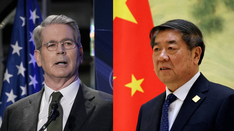 Bộ trưởng Tài chính Mỹ Scott Bessent và Phó Thủ tướng Trung Quốc Hà Lập Phong sẽ gặp nhau tại Thụy Sĩ. Ảnh: HK01.