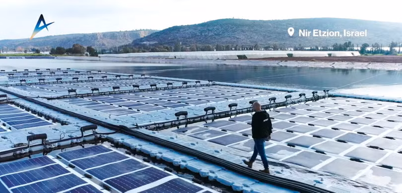 Apollo đã xây dựng trang trại năng lượng mặt trời nổi trên hồ chứa ở miền bắc Israel. Ảnh Nocamels
