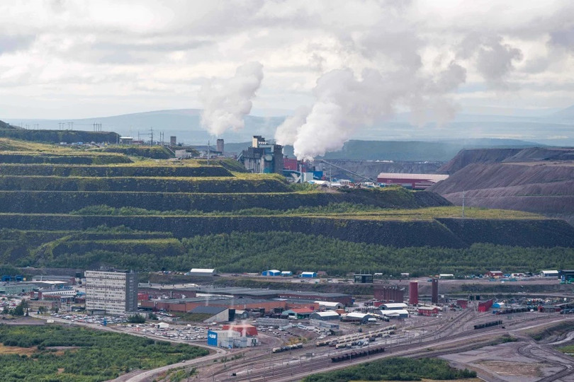 Mỏ sắt của công ty khai thác mỏ nhà nước LKAB (Luossavaara-Kiirunavaara Aktiebolag) tại thị trấn Kiruna, thuộc Hạt Norrbotten, Thụy Điển ngày 25/8/2021. Jonathan Nackstrand / AFP - Getty Images