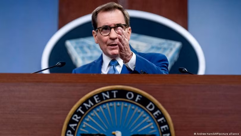 Ông John Kirby cảnh báo Trung Quốc đừng biến chuyến thăm của bà Pelosi thành một cuộc khủng hoảng hay xung đột (Ảnh: AP). Ông John Kirby cảnh báo Trung Quốc đừng biến chuyến thăm của bà Pelosi thành một cuộc khủng hoảng hay xung đột (Ảnh: AP).