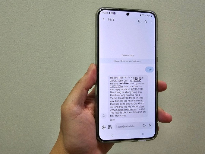 Một tài khoản thuê bao di động có thông tin là số CMND cũ, nhưng không thuộc diện bị khóa SIM vào ngày 31/3 tới đây (Ảnh. T.Thủy).