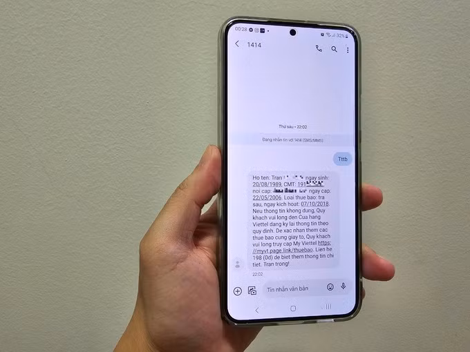 Một tài khoản thuê bao di động có thông tin là số CMND cũ, nhưng không thuộc diện bị khóa SIM vào ngày 31/3 tới đây (Ảnh. T.Thủy).