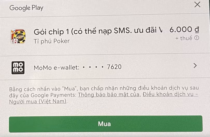 ...và có thể dùng MoMo để thanh toán thành công.