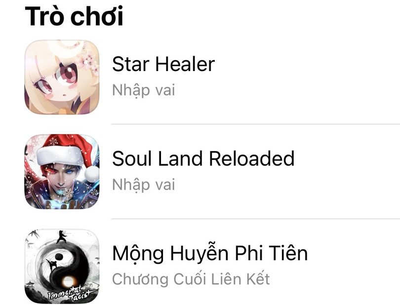 Nhiều game lậu Trung Quốc phát hành vào thị trường Việt Nam trên các kho ứng dụng. Ảnh chụp màn hình Nhiều game lậu Trung Quốc phát hành vào thị trường Việt Nam trên các kho ứng dụng. Ảnh chụp màn hình