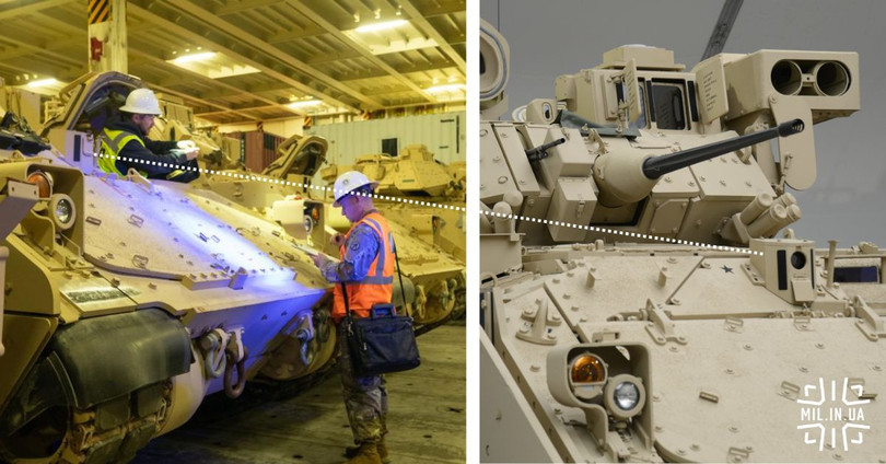 Camera lái xe trên xe chiến đấu bộ binh Bradley, chuyển giao cho Ukraine. Ảnh Military Ukraine.