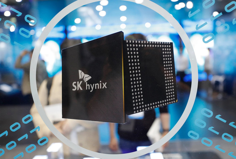 Logo của SK Hynix tại Triển lãm Điện tử Hàn Quốc 2019 ở Seoul. Ảnh AP Logo của SK Hynix tại Triển lãm Điện tử Hàn Quốc 2019 ở Seoul. Ảnh AP