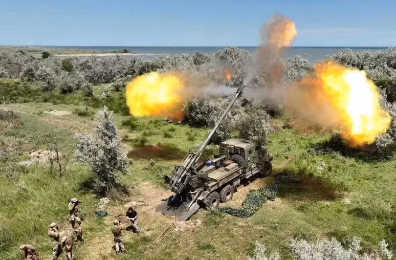 Pháo tự hành Bohdana 155 mm do Ukraine sản xuất. Ảnh Military Leak.