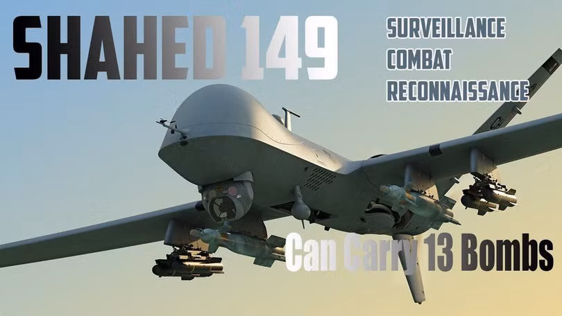 UAV chiến đấu tầm cao Shahed-149 “Gaza” của không quân IRGC Iran, tương tự MQ-9 Reaper của Mỹ. Ảnh South Front