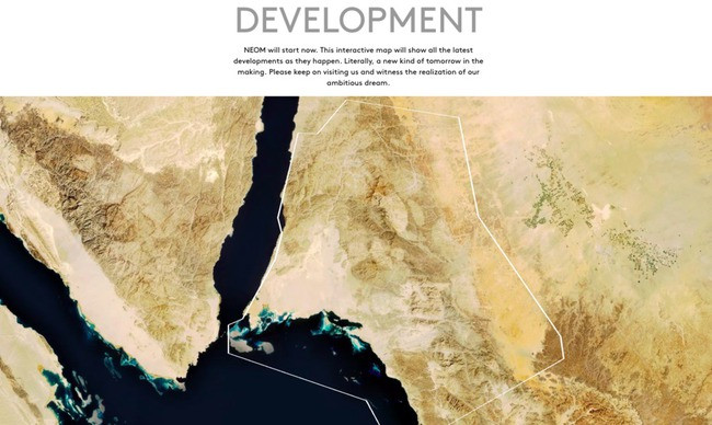 Hình ảnh chụp từ vệ tinh của thành phố NEOM