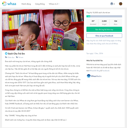 Làm từ thiện thời công nghệ với Whaa.life ảnh 2