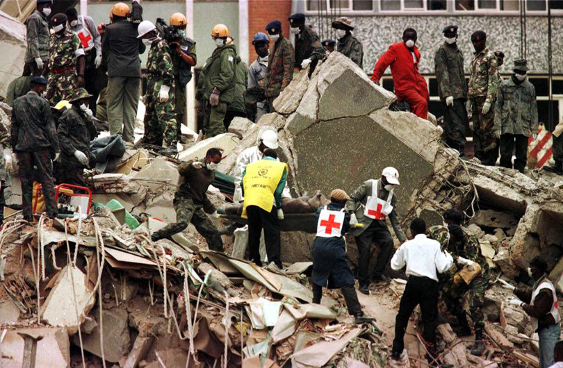 Sứ quán Mỹ ở Kenya bị al-Qaeda đánh bom năm 1998 (Ảnh: The New York Times). Sứ quán Mỹ ở Kenya bị al-Qaeda đánh bom năm 1998 (Ảnh: The New York Times).