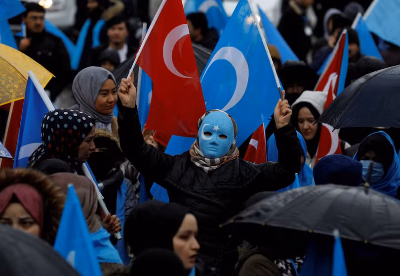 Những người ủng hộ Phong trào Hồi giáo Đông Turkistan tại Thổ Nhĩ Kỳ (Ảnh: Dwnews).
