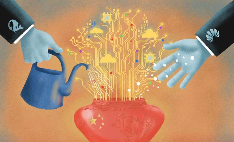 Huawei và DeepSeek đã trở thành những người tiên phong trong tham vọng AI của Trung Quốc. Ảnh: SCMP.