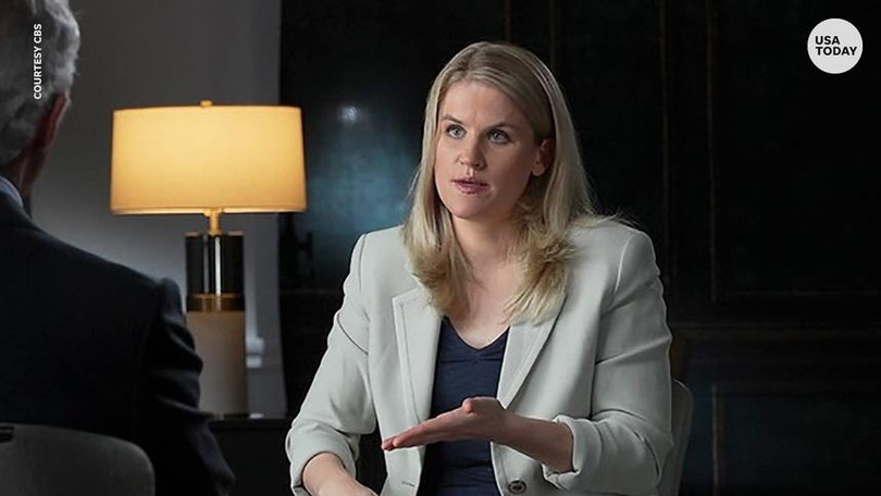 Frances Haugen xuất hiện trên chương trình truyền hình 60 Minutes. Ảnh: CBS.