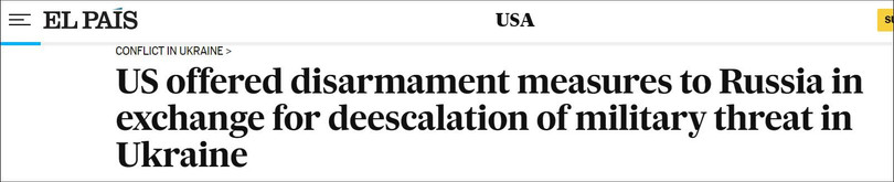 Văn bản Mỹ trả lời đề nghị an ninh của Nga bị tờ El Pais của Tây Ban Nha tiết lộ (Ảnh: Guancha).