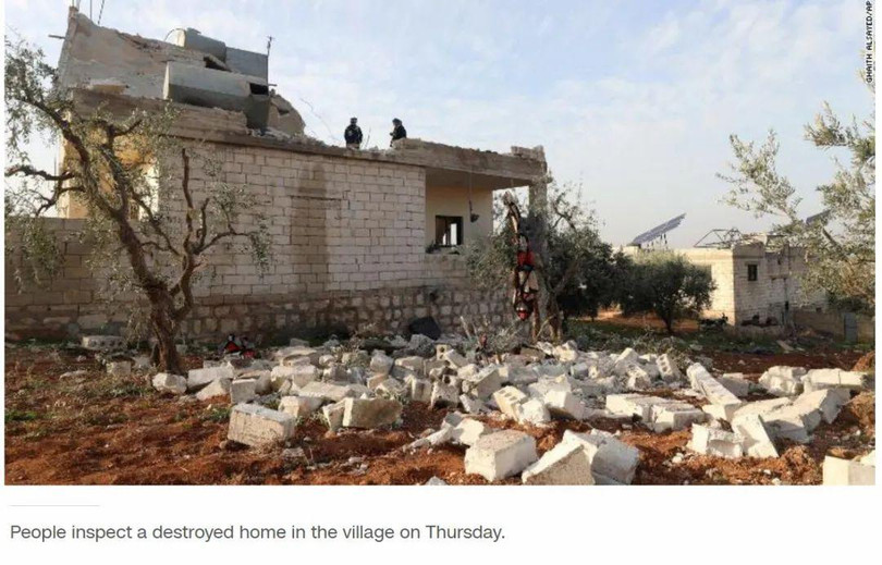 Ngôi nhà nơi thủ lĩnh IS ẩn náu sau vụ đột kích của đặc nhiệm Mỹ (Ảnh: AP).