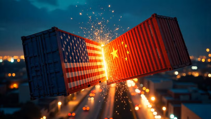 Cuộc chiến thương mại Mỹ-Trung đang ngày càng leo thang với việc hai bên chạy đua tăng thuế đánh vào hàng hóa nhập của nhau. Ảnh: HK01.