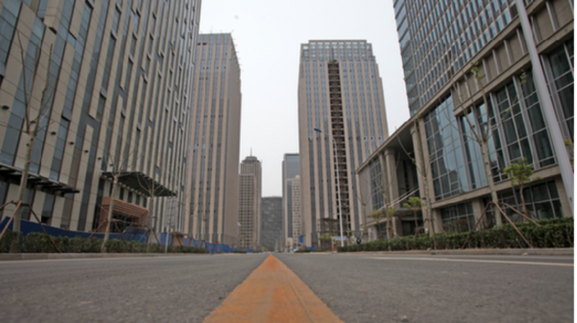 "Thành phố ma" ở khu Tân Hải, thành phố Thiên Tân. Ảnh: Upmedia.