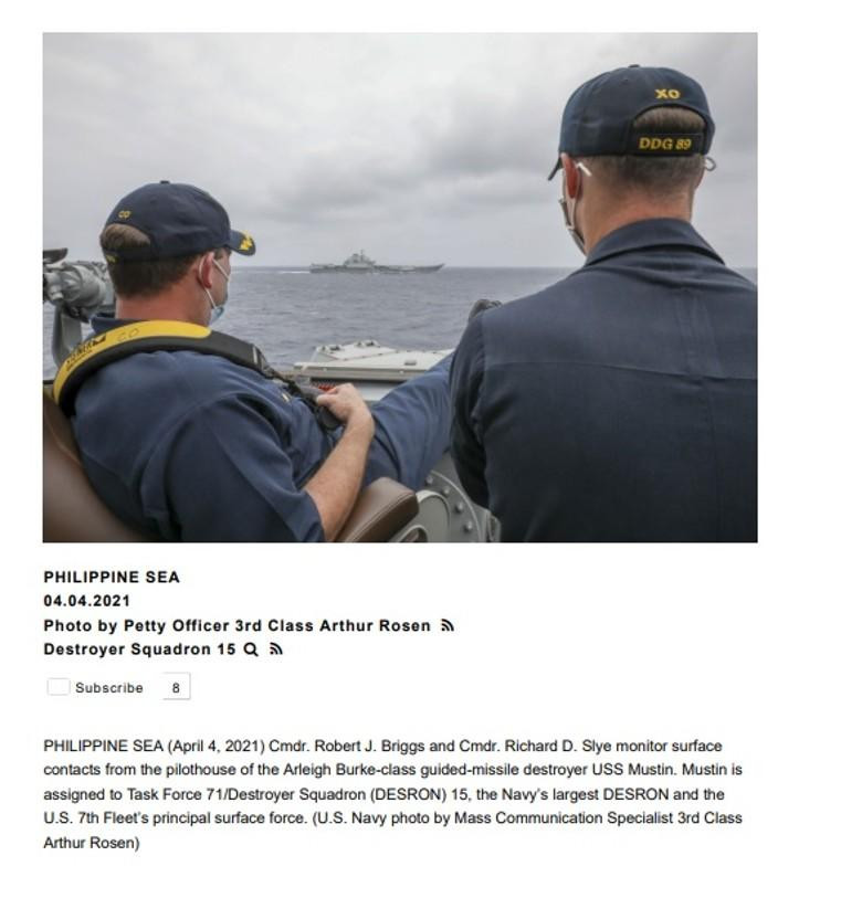 Tin tức về vụ việc được đăng tải trên trang web của Hải quân Mỹ (Ảnh: Đa Chiều).