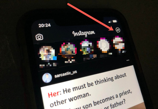 Biểu tượng Direct Messages trên Instagram biến thành Messenger sau khi bật tính năng "nhắn tin liên ứng dụng". Biểu tượng Direct Messages trên Instagram biến thành Messenger sau khi bật tính năng "nhắn tin liên ứng dụng".