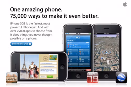 75.000 ứng dụng là vũ khí quyết định của Apple thời điểm đó.