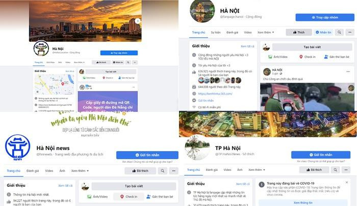 Nhiều fanpage, hội nhóm sử dụng tên "Hà Nội", đăng tải thông tin không chính thống của chính quyền thành phố, gây hoang mang dư luận. Nhiều fanpage, hội nhóm sử dụng tên "Hà Nội", đăng tải thông tin không chính thống của chính quyền thành phố, gây hoang mang dư luận.