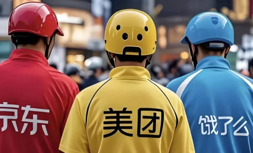 Ba ông lớn trong ngành giao hàng nhanh qua mạng ở Trung Quốc đang cạnh tranh quyết liệt (trái qua phải): JD.com, Meituan , Ele.me (Alibaba). Ảnh: Sina.