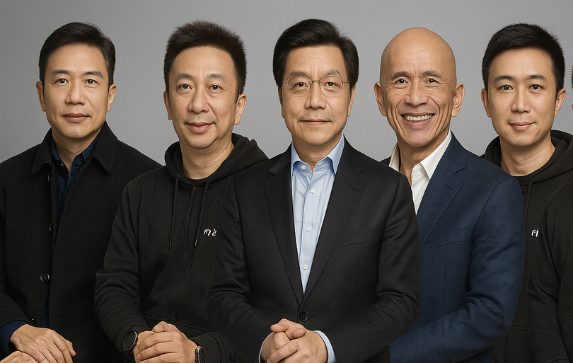 Năm gương mặt tiêu biểu đại diện cho các nhân tài công nghệ ở nước ngoài về nước kinh doanh thành công. Ảnh: Baidu.