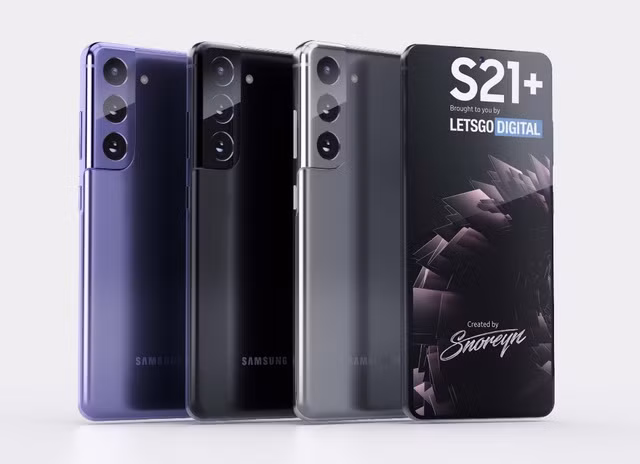 Ảnh bản dựng hoàn chỉnh và các phiên bản màu sắc của Galaxy S21+ Ảnh bản dựng hoàn chỉnh và các phiên bản màu sắc của Galaxy S21+