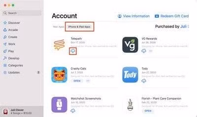 Trong phần Account, hãy chọn mục "‌iPhone‌ & ‌iPad Apps".