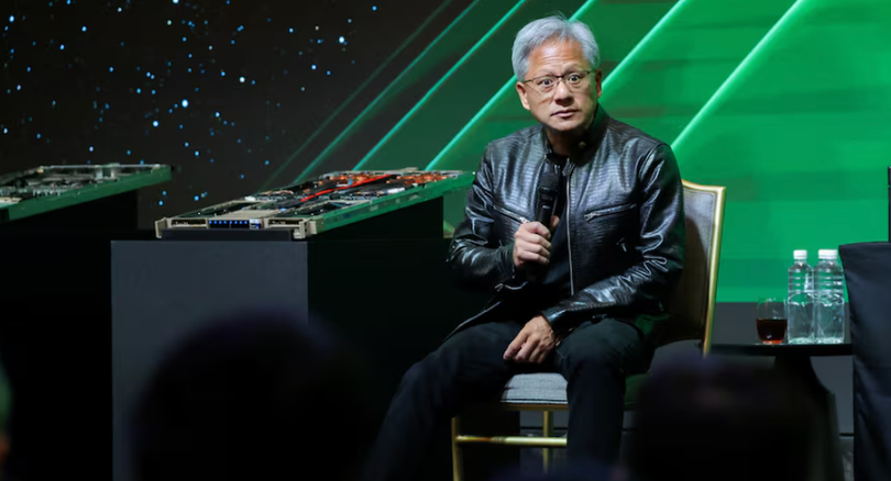 Giám đốc điều hành Nvidia Jensen Huang tham dự một sự kiện tại diễn đàn COMPUTEX ở Đài Bắc, Đài Loan. Ảnh: Reuters.