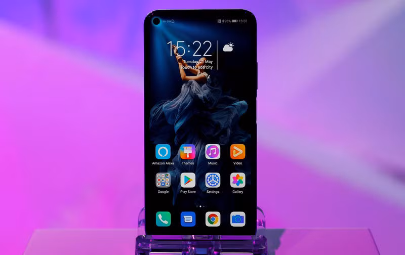 Điện thoại thông minh Honor 20 của Huawei tại một sự kiện ra mắt sản phẩm ở London, ngày 21.5.2019. Ảnh: Reuter