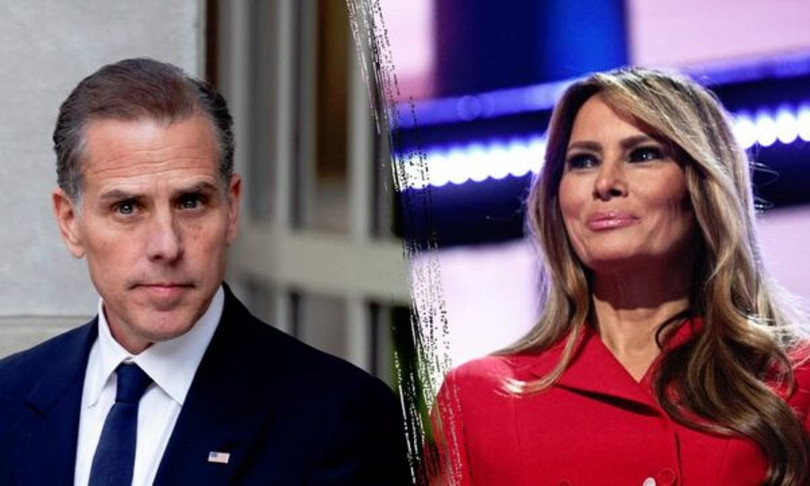 Bà Melania Trump (phải) đe dọa kiện đòi Hunter Biden bồi thường 1 tỷ USD. Ảnh: Gazetaexpress.