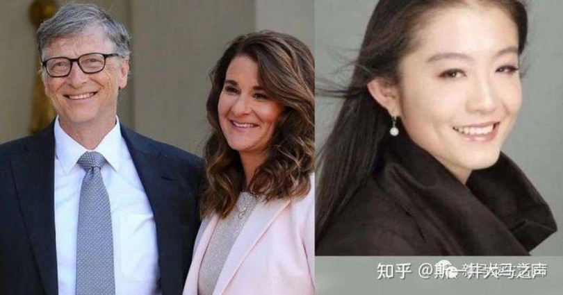 Dư luận mạng Mỹ và Trung Quốc rộ tin Vương Triết (phải) là tác nhân khiến gia đình Bill Gates tan vỡ (Ảnh: zhihu).