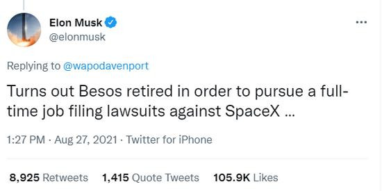 Ở đây, Musk cố tình viết sai chính tả tên của ông Bezos với hàm ý giễu cợt.