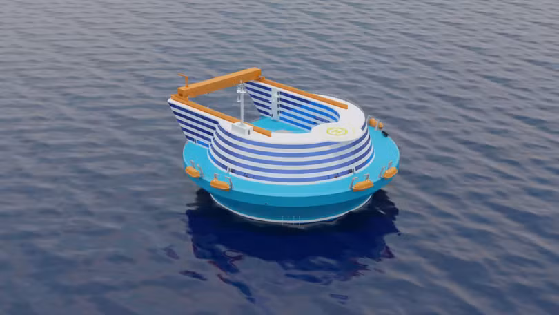 Đồ họa minh họa nhà máy điện hạt nhân nổi của Core Power có trụ sở tại Vương quốc Anh. Ảnh Core Power.