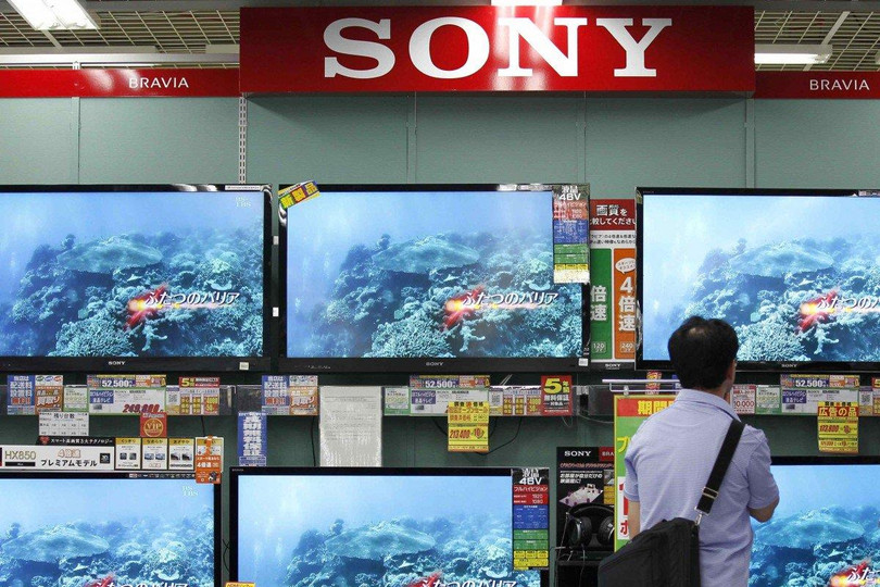 TV Sony được bán tại một cửa hàng ở Tokyo. Ảnh: SCMP