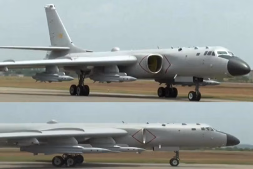 Các máy bay H-6 của Trung Quốc mang 4 quả tên lửa chống hạm YJ-12 (Ảnh: Dwnews)